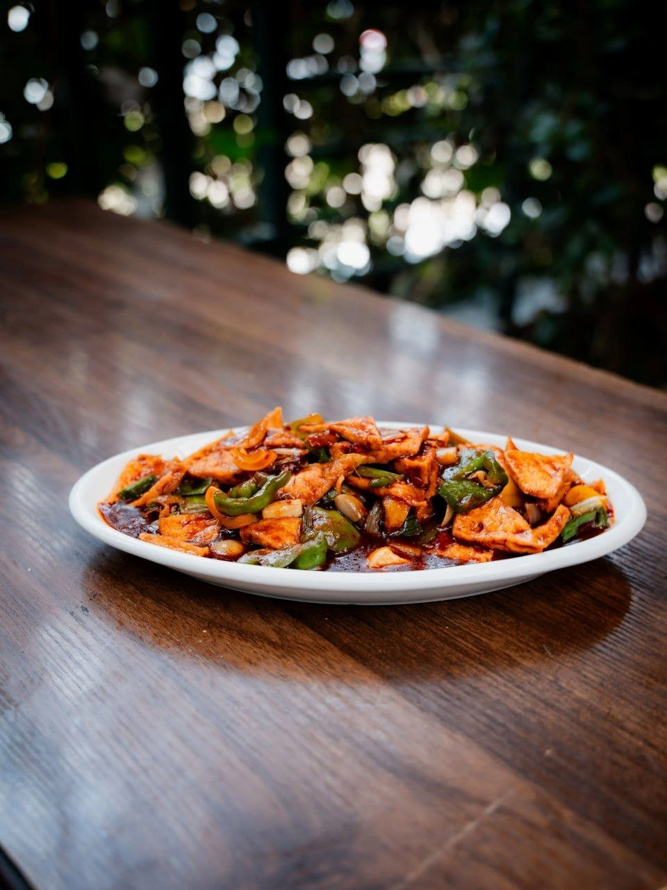 Fried Tofu — golden crispy wok-tossed with peppers